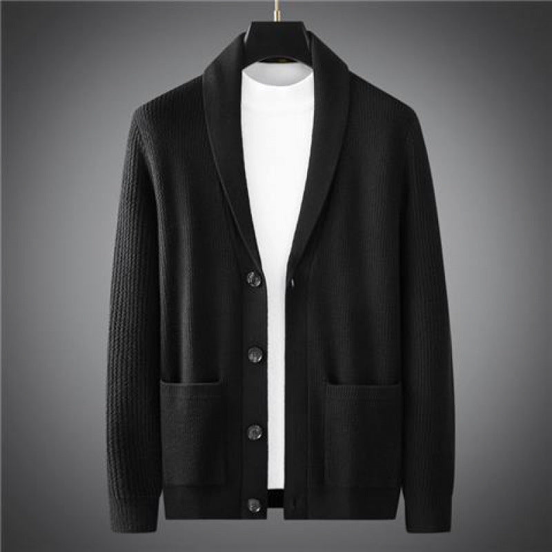 Spring And Autumn New Casual Knitted Coat Men's Comfortable Fashion Slim Fit