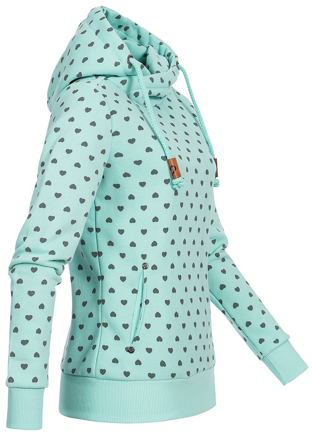 Printed loose hooded sweatshirt