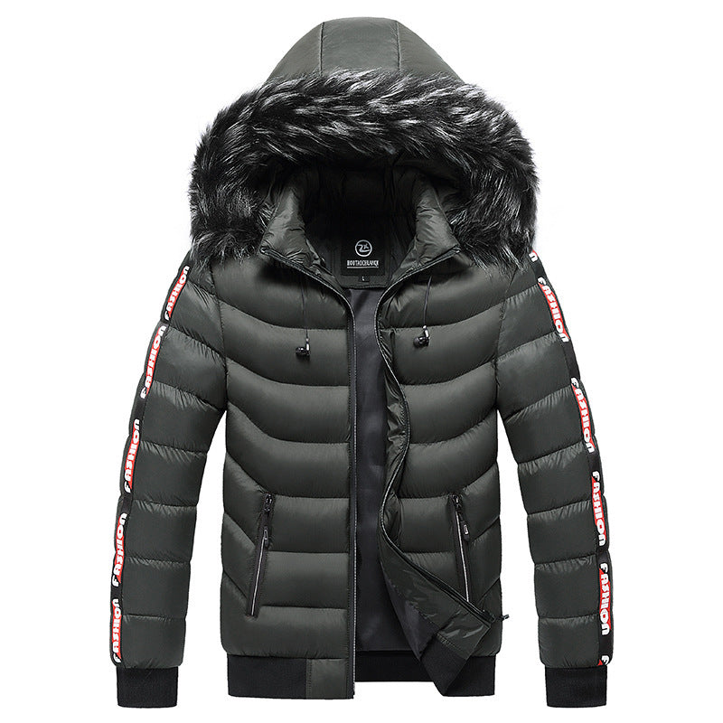 Autumn and winter men's Korean style hooded padded coat