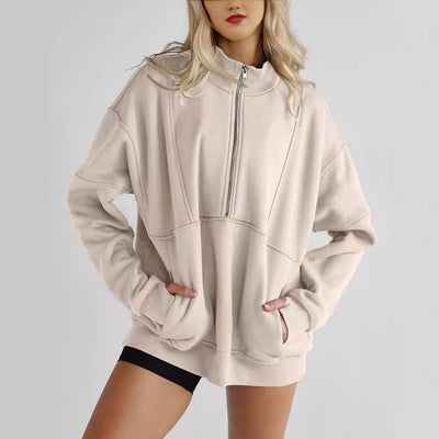 Women's Zipper Pocket Fashion Casual Exercise Sweater