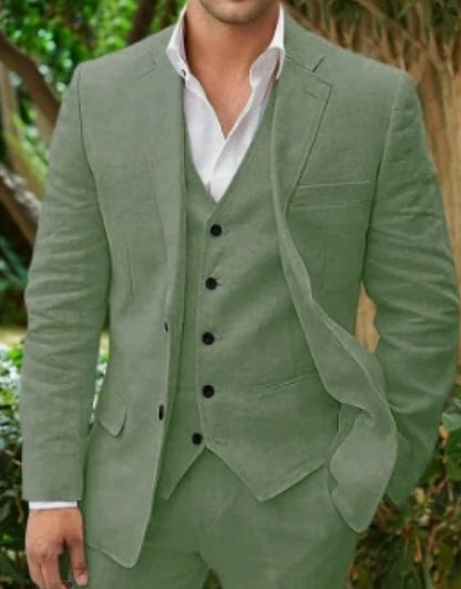 Linen Business Casual Suit Men's Suit Wedding Banquet