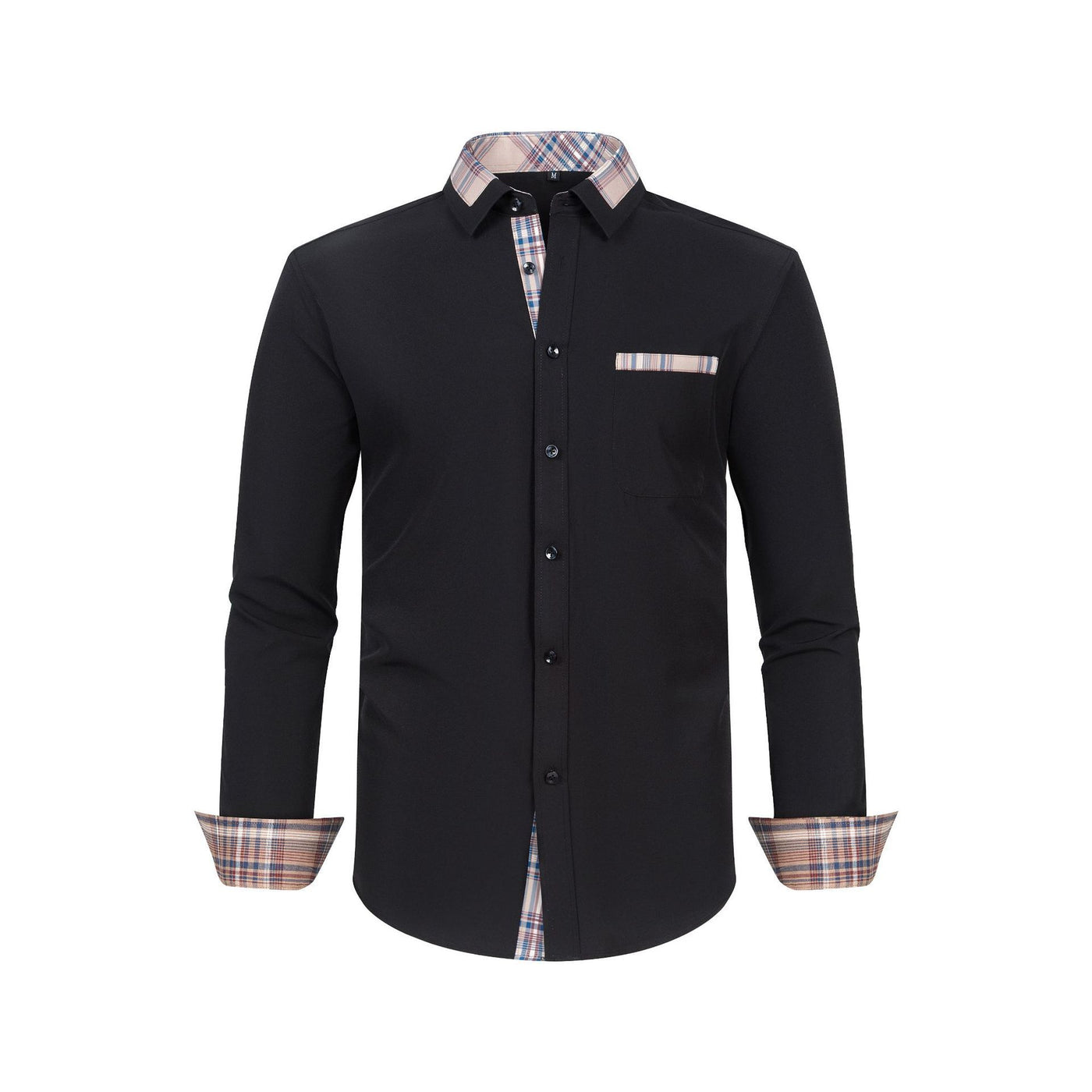 Large Size Patchwork Flower Collar Long Sleeved Men
