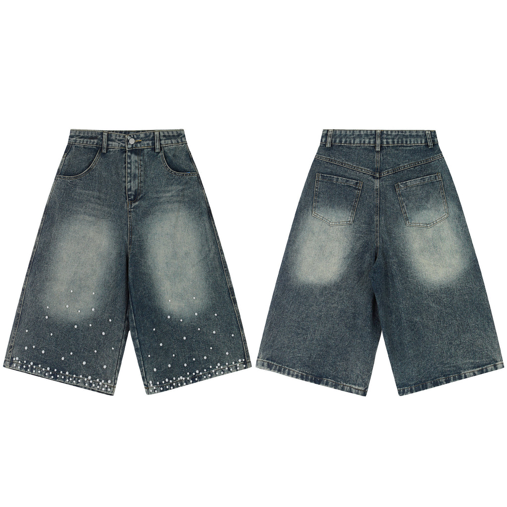 Design Retro Denim Straight Loose Wide-leg Pants