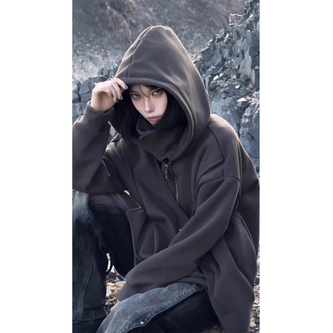 Fake Two-piece Hooded Turtleneck Sweater For Men And Women