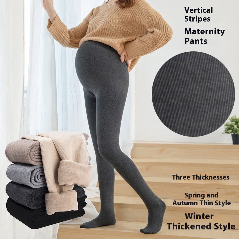 Pregnant Women's Pantyhose Cotton Vertical Stripes Autumn And Winter