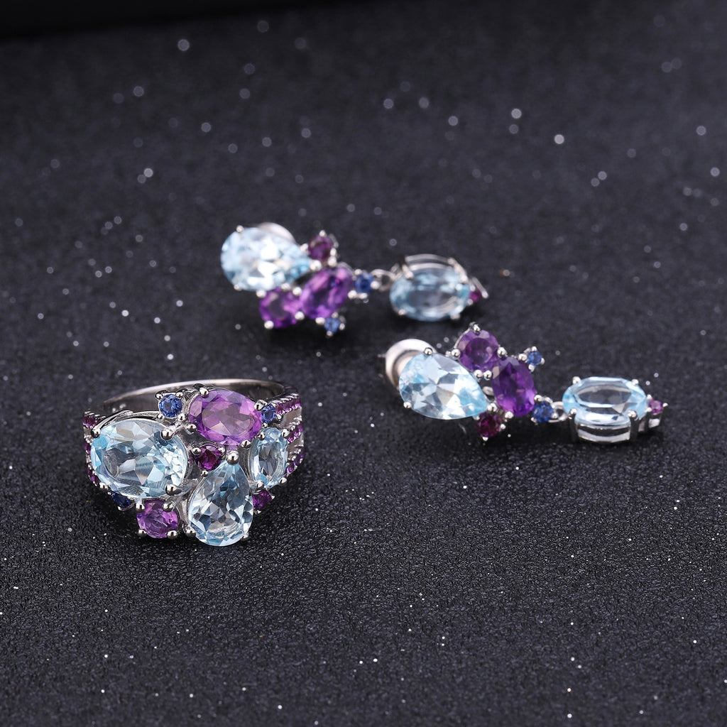 Banquet With High-grade S925 Silver Natural Topaz Earrings Earrings