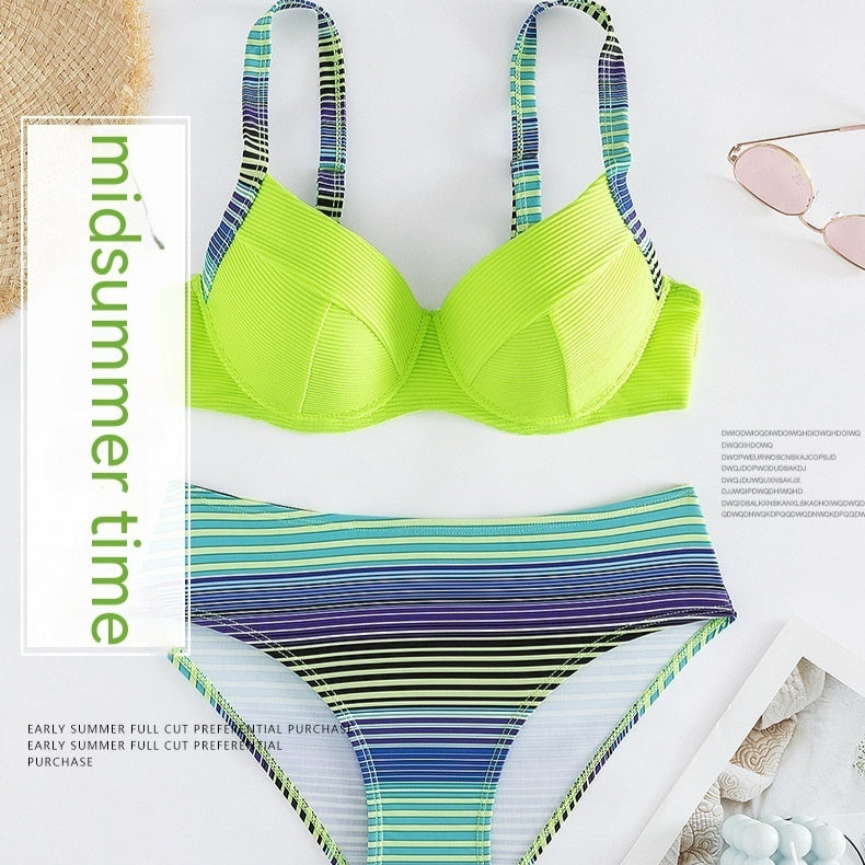 Printed Sexy Halter Bikini Women's Fashion Split