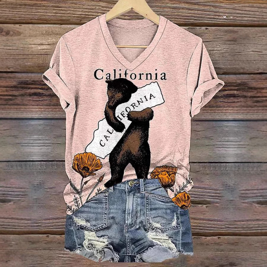 Women's V-neck Short-sleeved Round Neck Hoodie