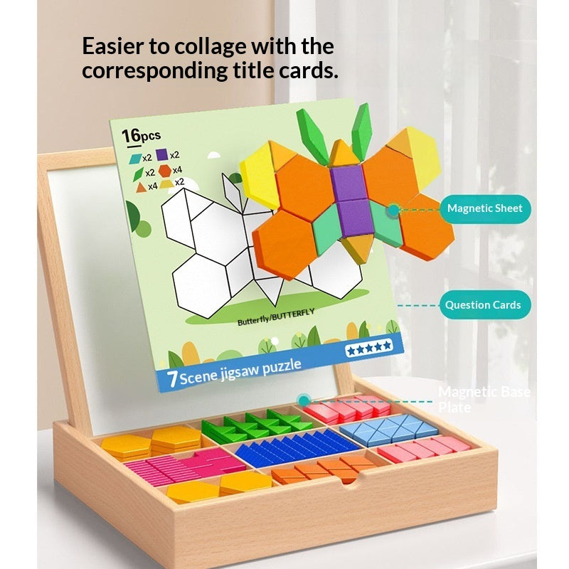 Tangram Puzzle For Kids Educational Toy To Enhance Logical Building Blocks For Babies