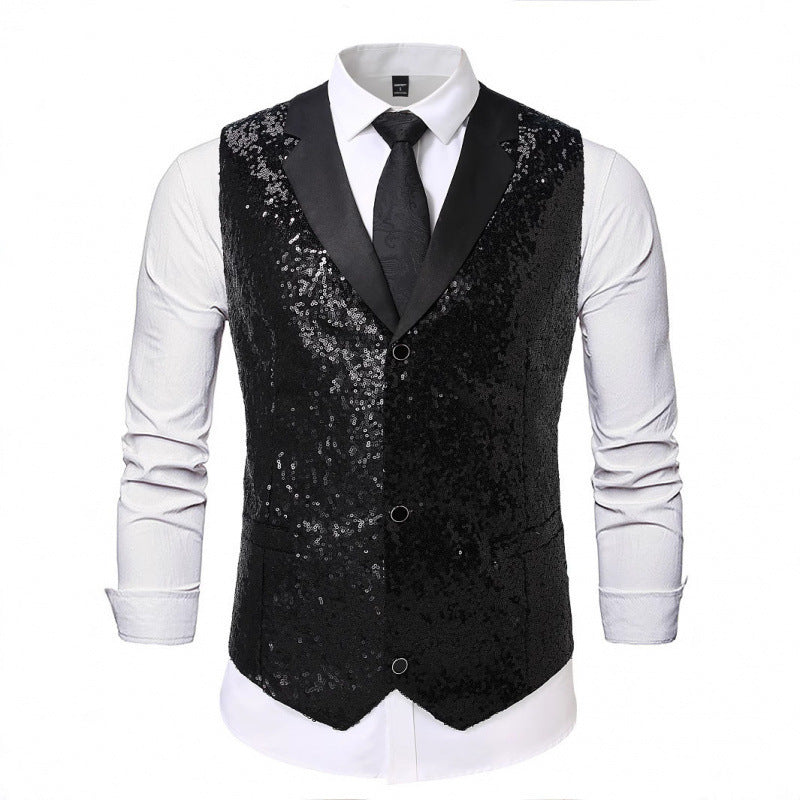Men's Stage Performance Sequin Vest