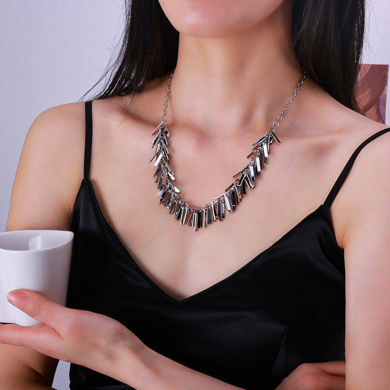 Tassel Material Pure Copper Long Sequined Necklace