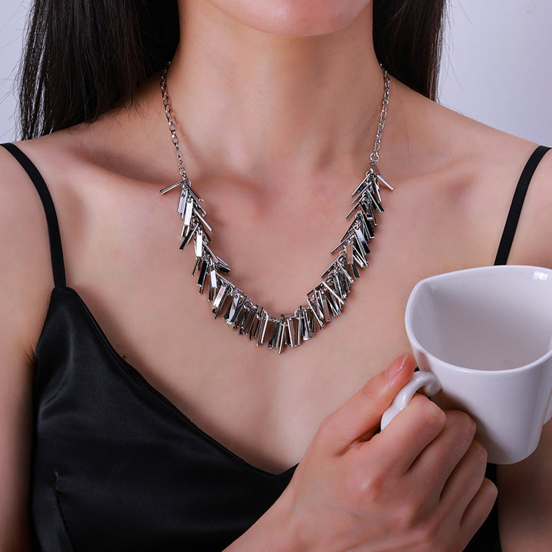 Tassel Material Pure Copper Long Sequined Necklace