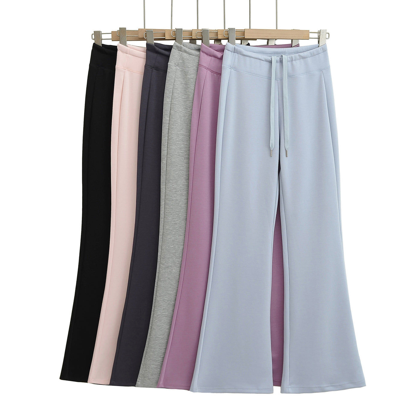 Vertical Bar Air Layer Drape Bootcut Trousers