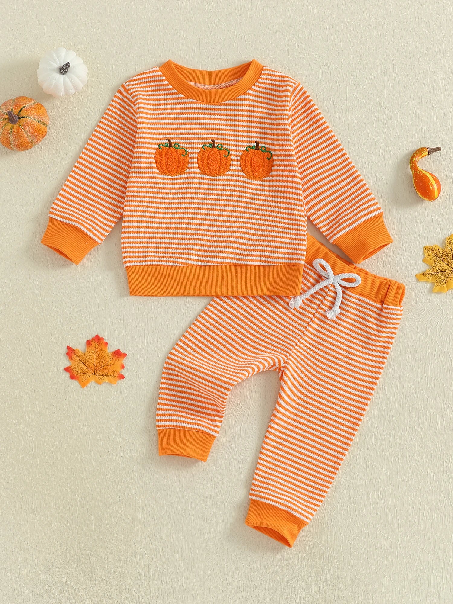 Boys Girls 2-piece Halloween Costume Short Sleeve Round Neck Printed Ghost T-shirt with Black Leggings Trick or Treat Outfit