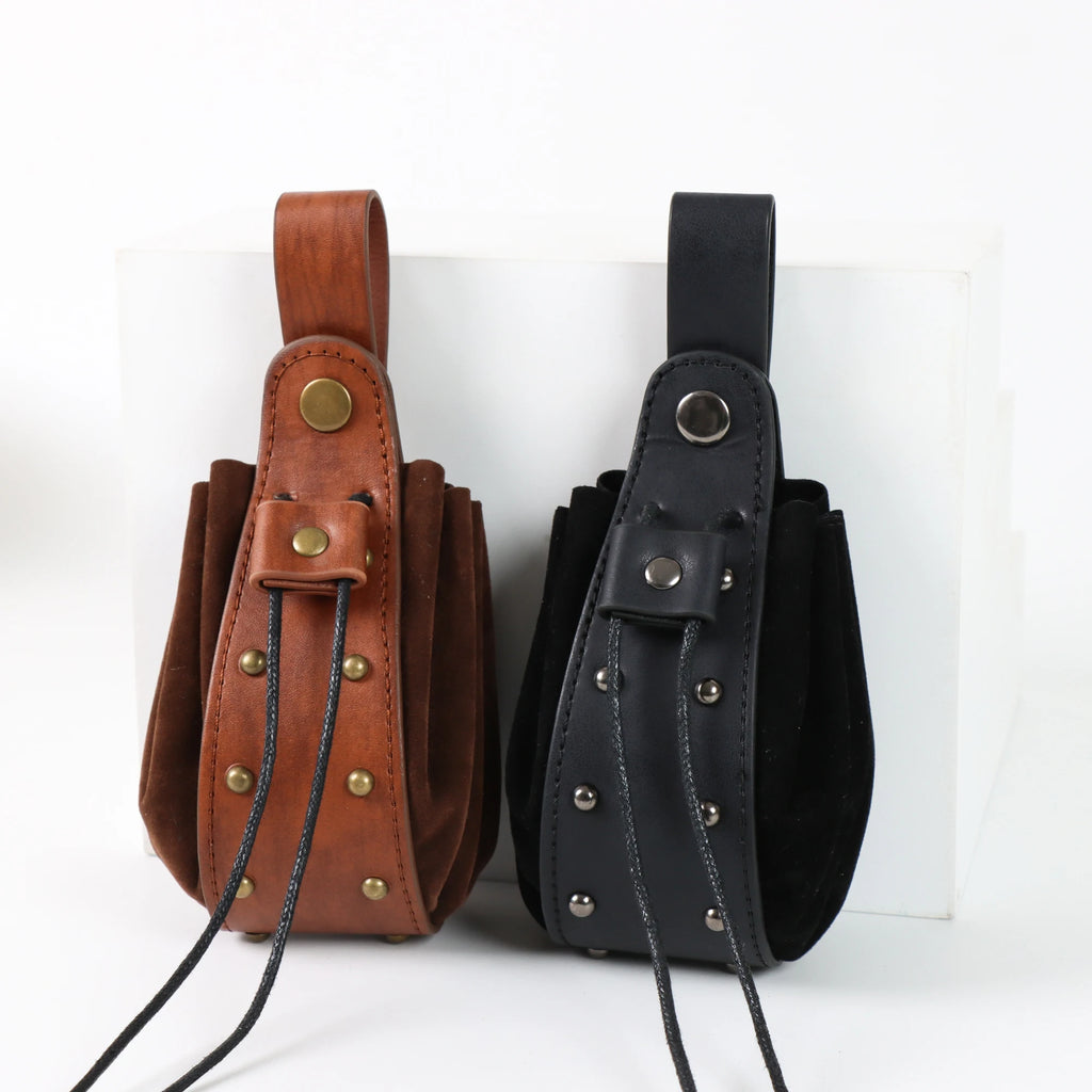Medieval Punk Retro Waist Bag Renaissance Outdoor Belt Bag Wallet Halloween Costume Party Cosplay Hanging Pouch Coin Purse Props