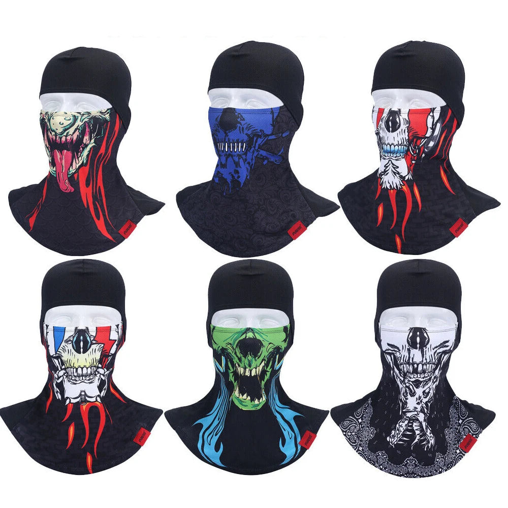 Skeleton Ghost Skull Full Face Mask Hood Biker Halloween Balaclava Face Cover  Ski Mask  Cycling Mask  Mask for Men