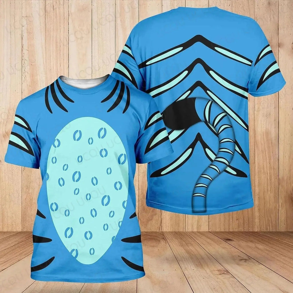 KPop Demon Hunters Tshirt for Men Halloween Tiger Cosplay Clothing Autumn Fashion 3D Print Parent Child Short Sleeve T-shirt