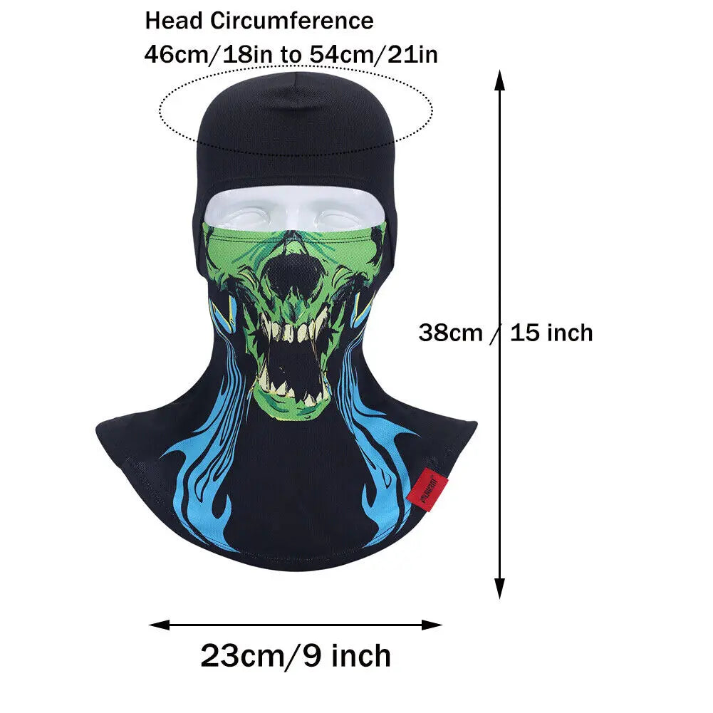 Skeleton Ghost Skull Full Face Mask Hood Biker Halloween Balaclava Face Cover  Ski Mask  Cycling Mask  Mask for Men