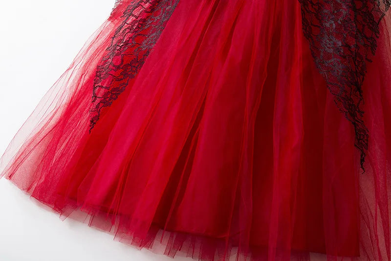 Girl Vampire Halloween Dress for Kid Ghost Bride Gothic Cosplay Vampire Costume Witch Dresses for Girls Carnival Party Clothes