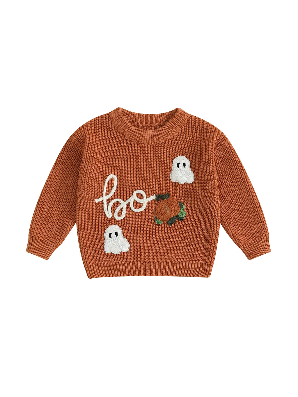 Cute Pumpkin Patch Knit Sweater Cozy Long Sleeve Crew Neck Halloween Pullover for Baby Boys and Girls Warm Infant Clothing