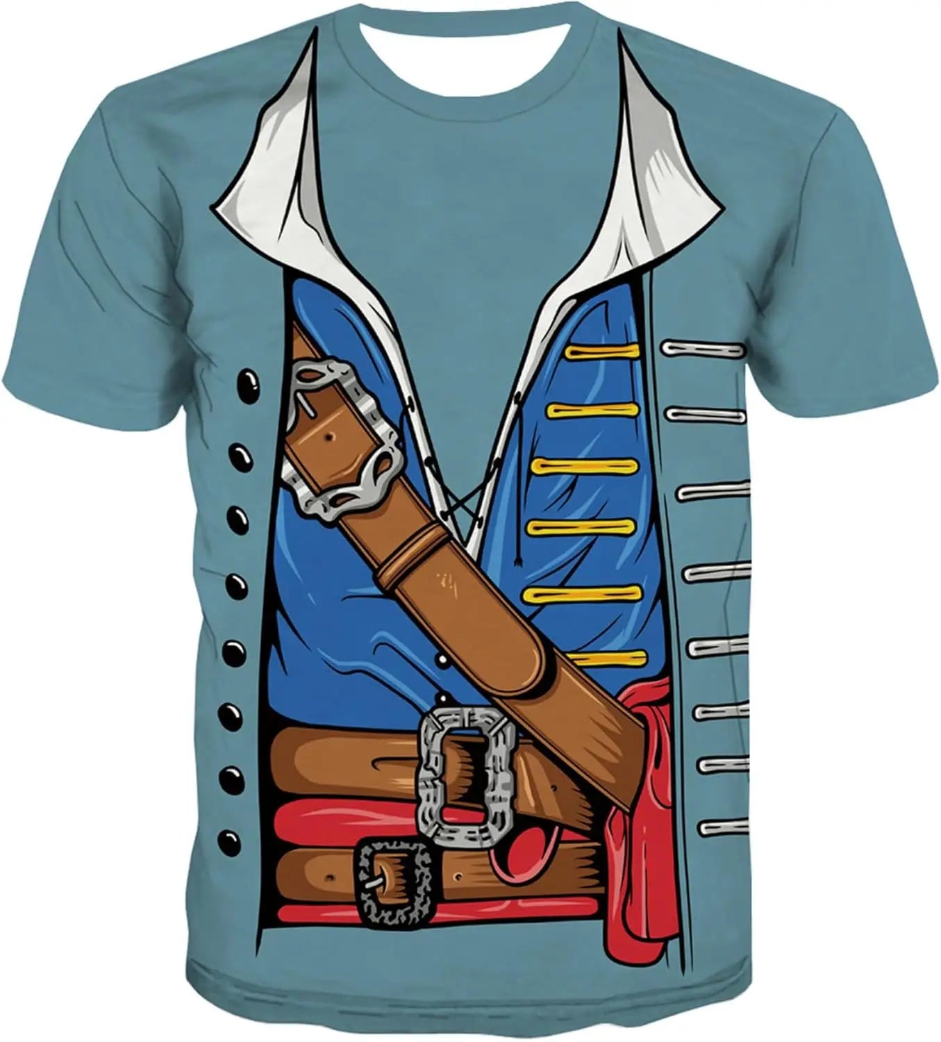 KYKU Halloween Pirate Costume Men Shirt Adult Funny 3D Print Graphics Novelty Clothing