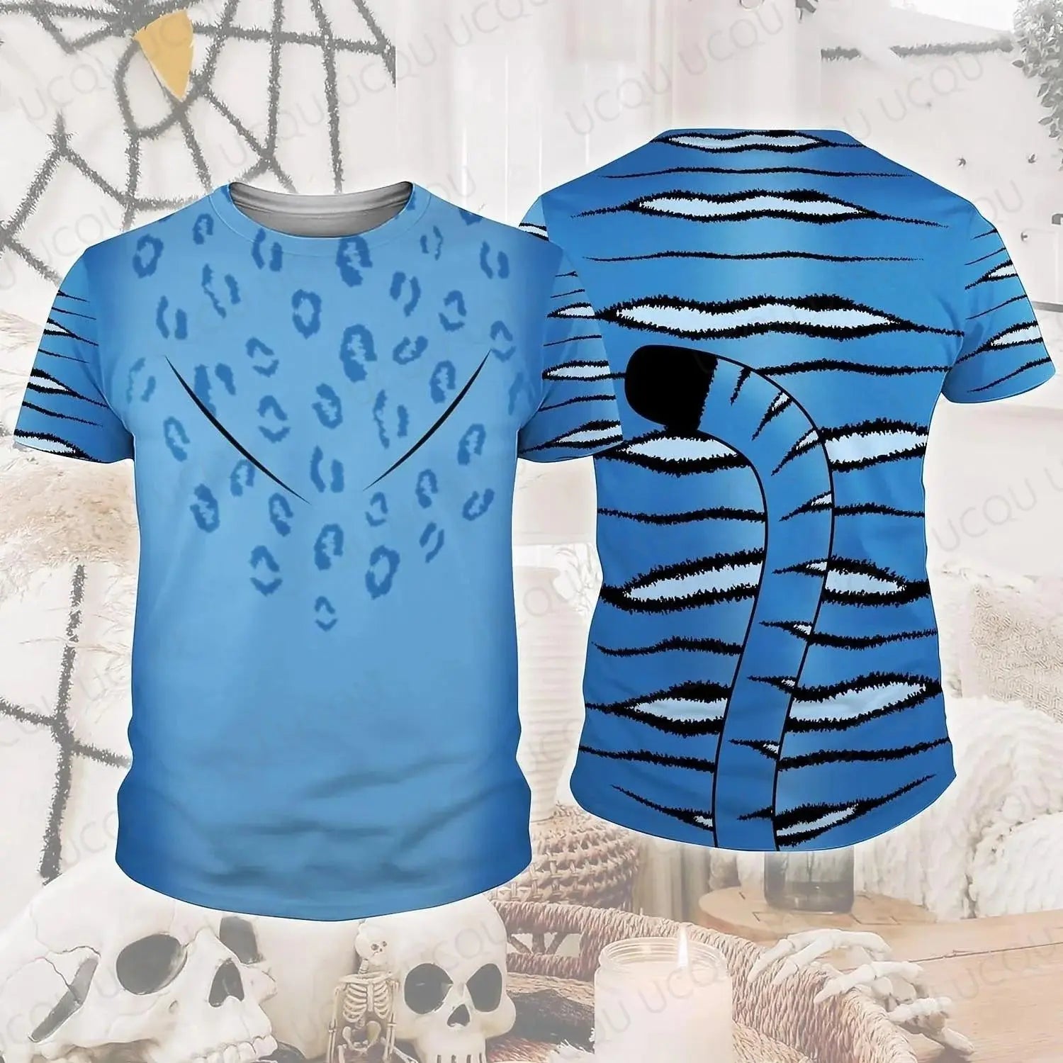 KPop Demon Hunters Tshirt for Men Halloween Tiger Cosplay Clothing Autumn Fashion 3D Print Parent Child Short Sleeve T-shirt