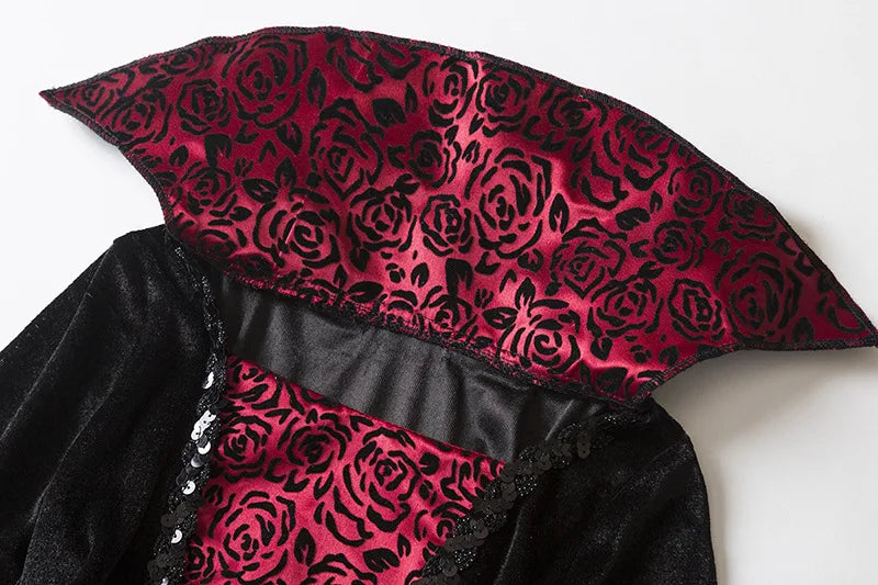 Girl Vampire Halloween Dress for Kid Ghost Bride Gothic Cosplay Vampire Costume Witch Dresses for Girls Carnival Party Clothes