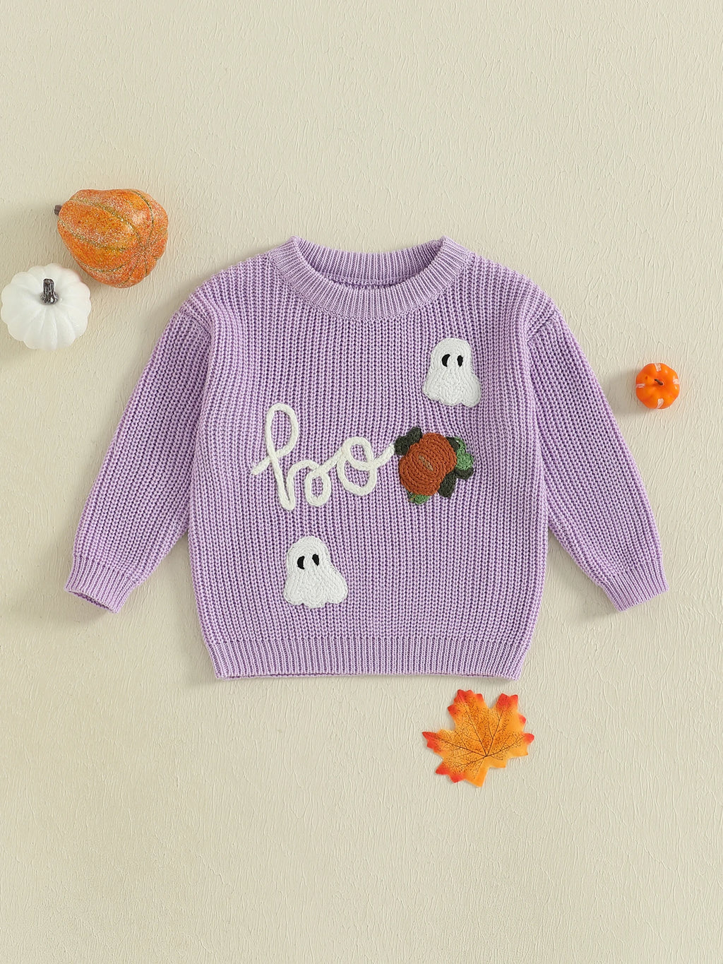 Cute Pumpkin Patch Knit Sweater Cozy Long Sleeve Crew Neck Halloween Pullover for Baby Boys and Girls Warm Infant Clothing