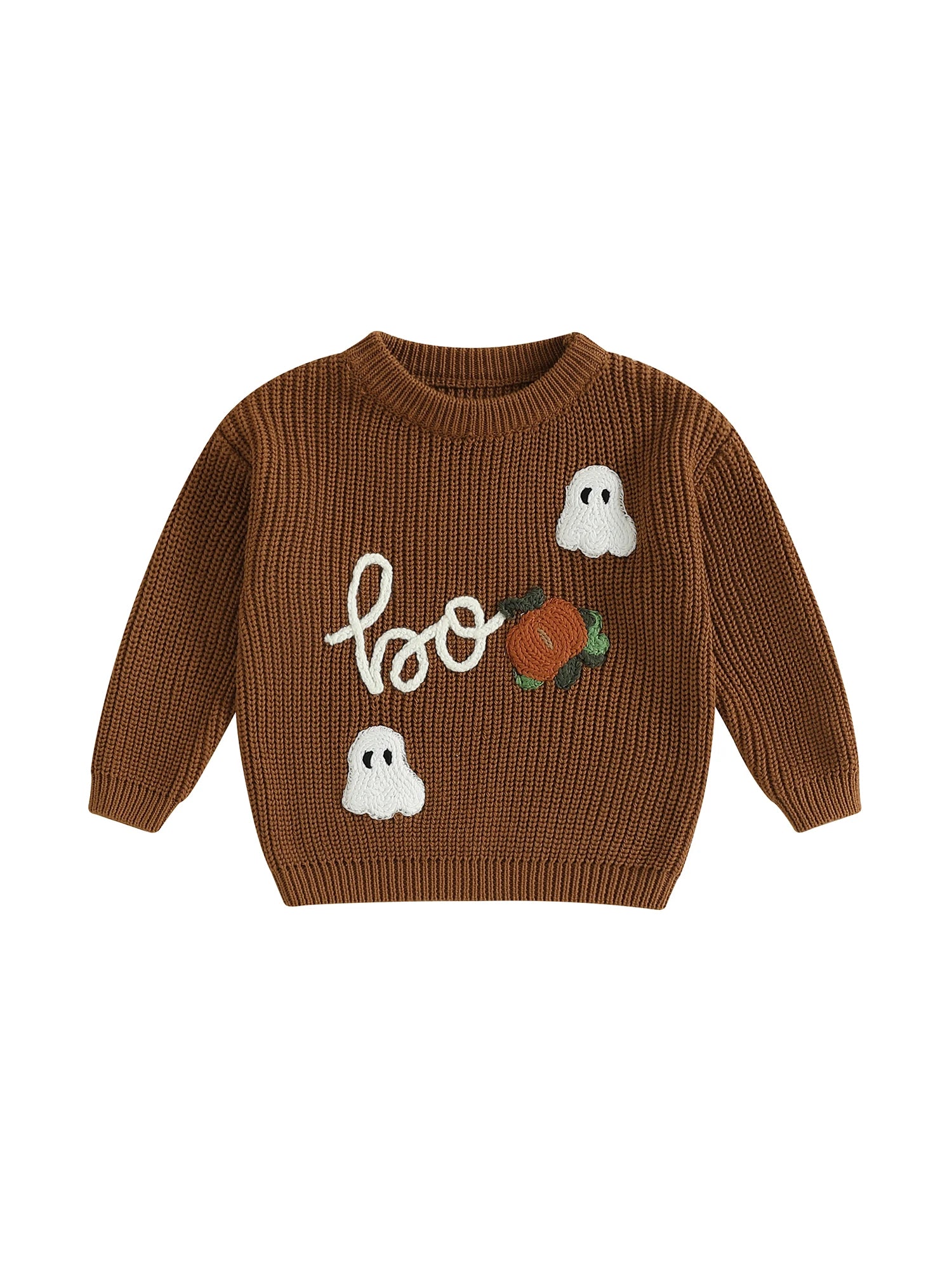 Cute Pumpkin Patch Knit Sweater Cozy Long Sleeve Crew Neck Halloween Pullover for Baby Boys and Girls Warm Infant Clothing