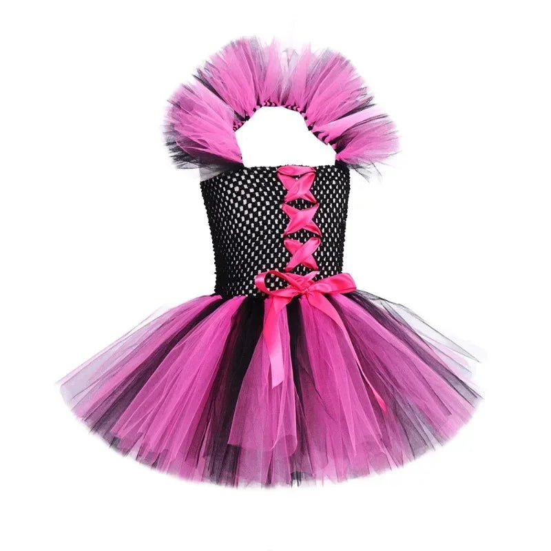 2025 Girls Cosplay Witch Halloween LED Dress Carnival Vestidos Party Kids Children Glowing Costume Party Princess Hat Dresses