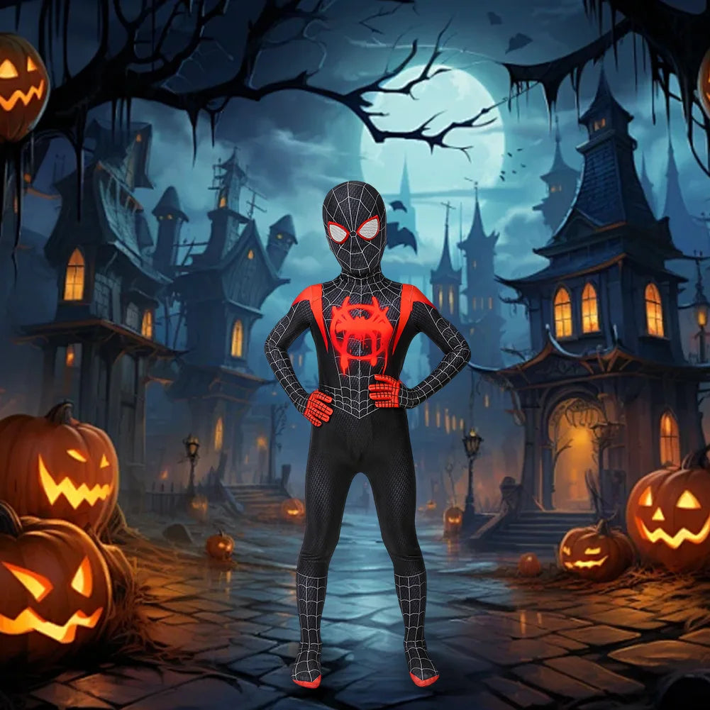 Spider Hero Cosplay Costume Spandex Bodysuit Jumpsuit Cosplay Suit for Kids Halloween Party Favors Gifts