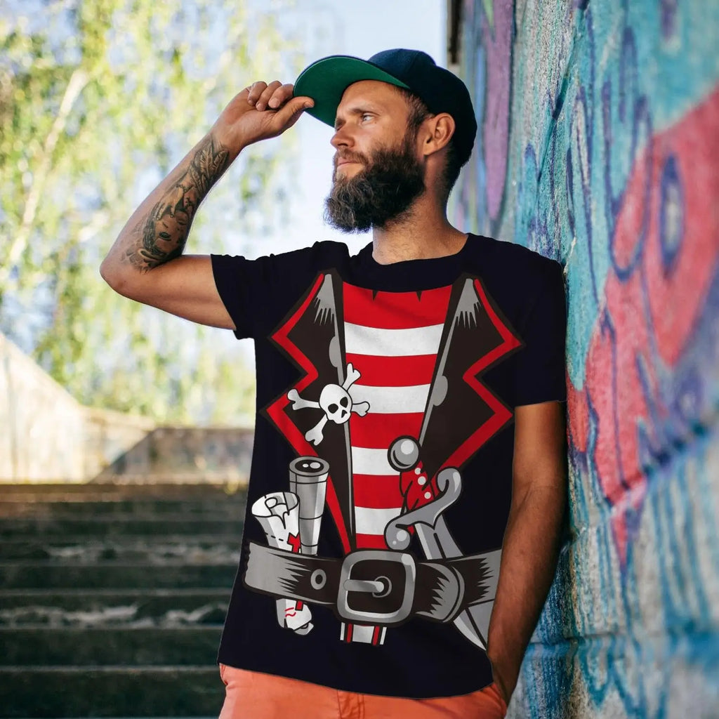 KYKU Halloween Pirate Costume Men Shirt Adult Funny 3D Print Graphics Novelty Clothing