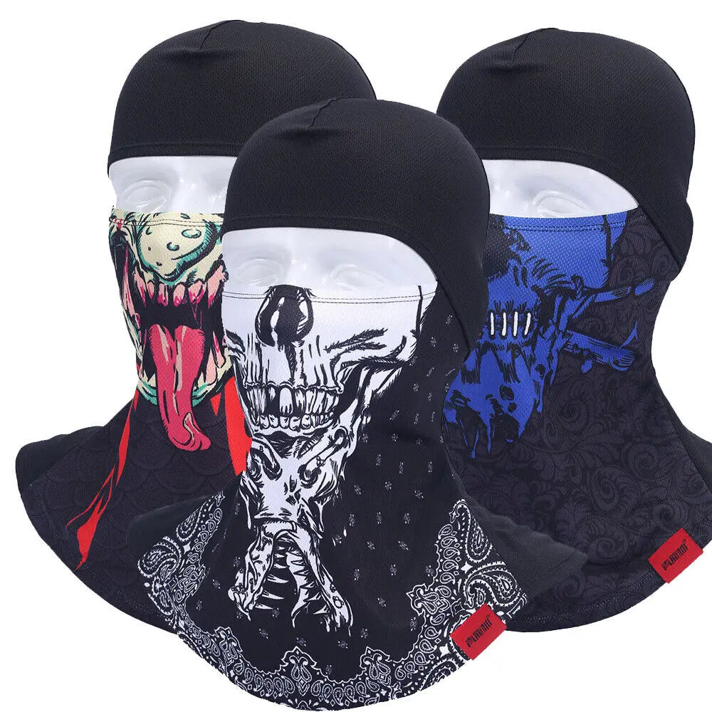 Skeleton Ghost Skull Full Face Mask Hood Biker Halloween Balaclava Face Cover  Ski Mask  Cycling Mask  Mask for Men