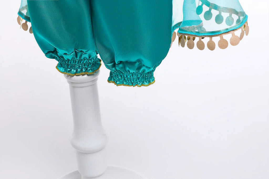 Jasmine Princess Dress for Girls Cosplay Aladdin Magic Lamp Costume Outfit Girls Halloween Kids Birthday Carnival Dance Vestidos