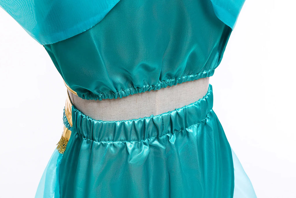 Jasmine Princess Dress for Girls Cosplay Aladdin Magic Lamp Costume Outfit Girls Halloween Kids Birthday Carnival Dance Vestidos