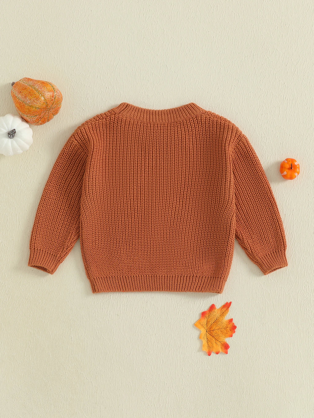 Cute Pumpkin Patch Knit Sweater Cozy Long Sleeve Crew Neck Halloween Pullover for Baby Boys and Girls Warm Infant Clothing