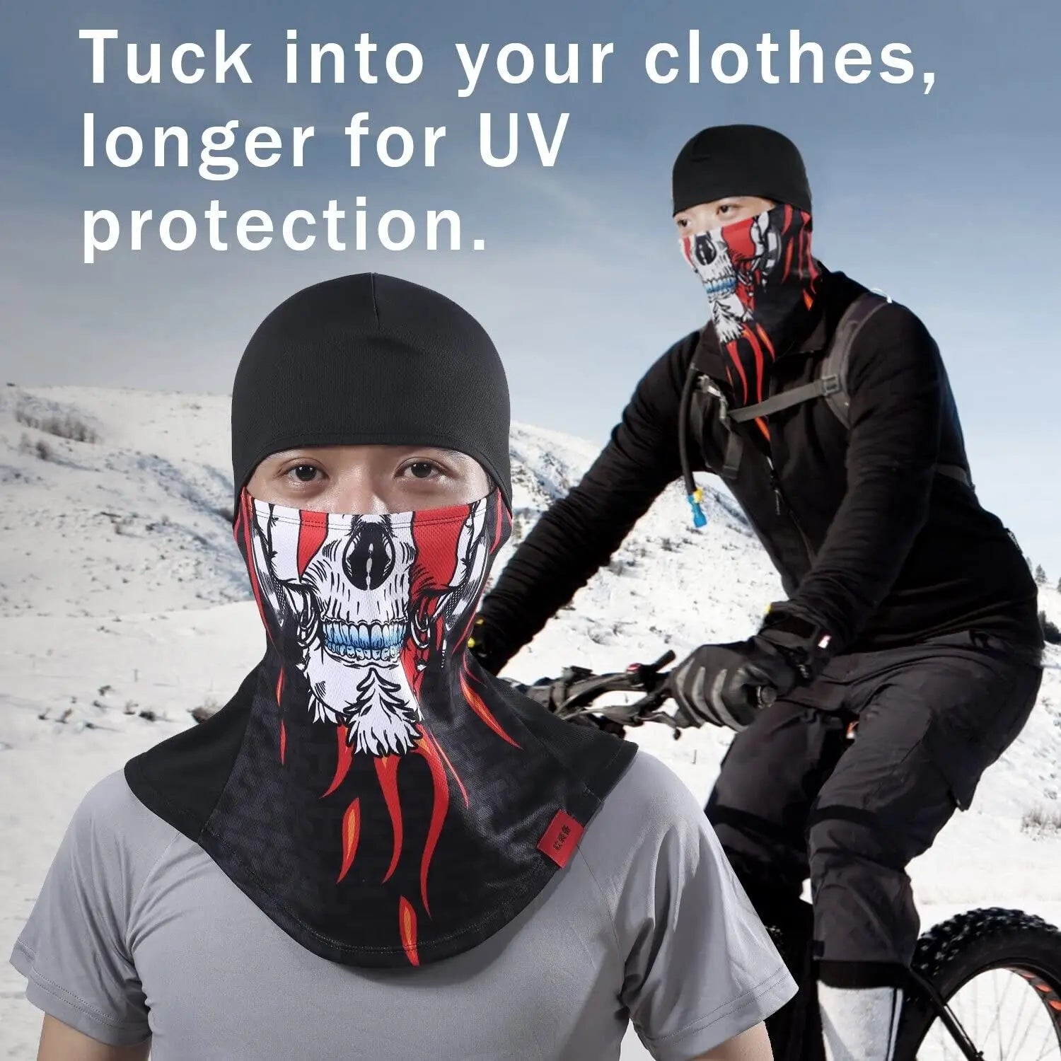 Skeleton Ghost Skull Full Face Mask Hood Biker Halloween Balaclava Face Cover  Ski Mask  Cycling Mask  Mask for Men