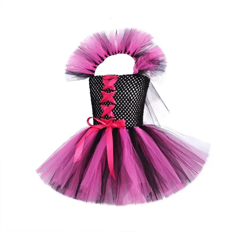 2025 Girls Cosplay Witch Halloween LED Dress Carnival Vestidos Party Kids Children Glowing Costume Party Princess Hat Dresses