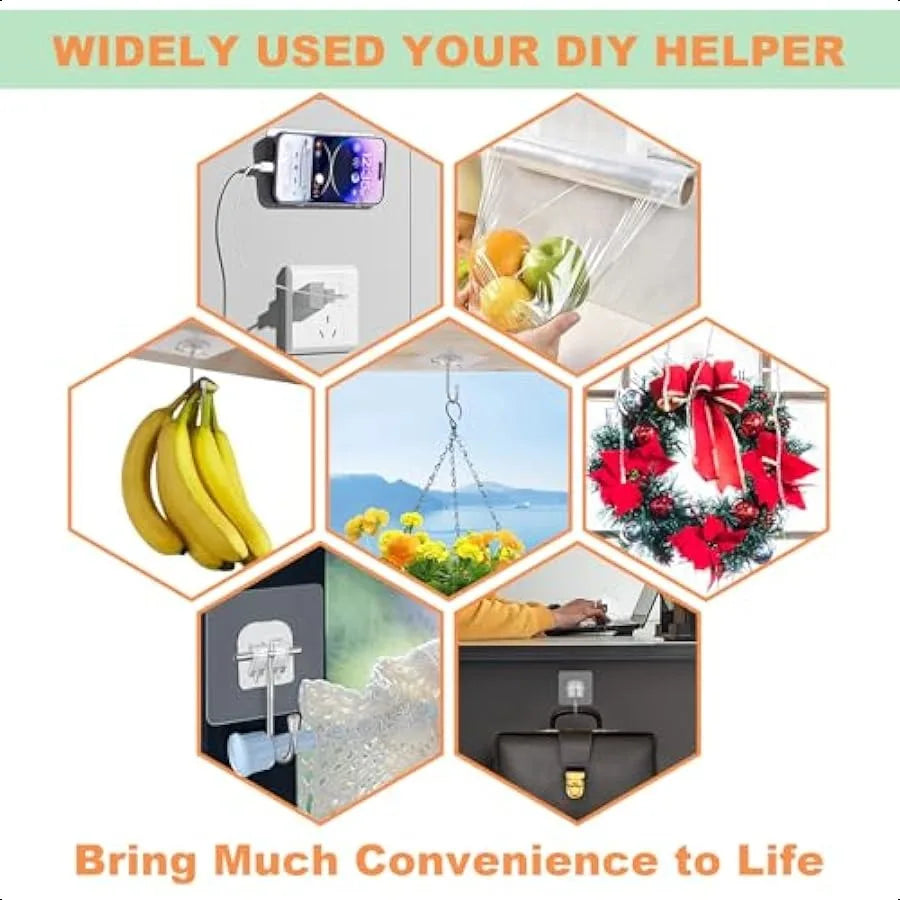 Wreath Hangers for Front DoorLarge Adhesive WallHooksforHangingHeavyDuty 10 Pack Christmas Halloween Decorations Fall WreathDoo