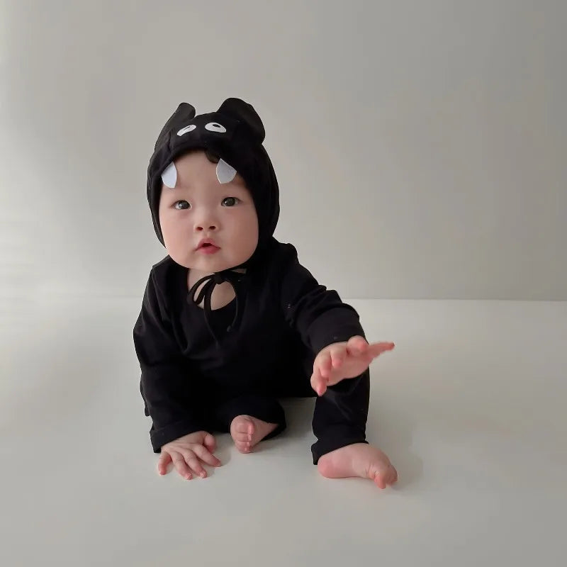 Halloween Costume Bat Cosplay  Baby Bodysuit Kids 3-Piece Set Batwing Long Sleeve Outfit  Infant Boys Girls Cute Autumn Dress Up