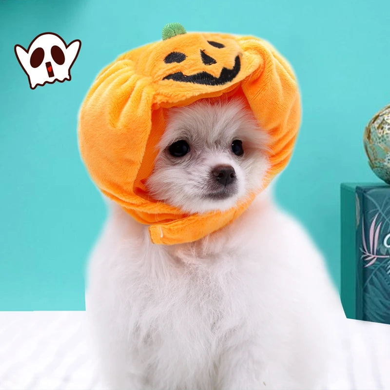 Cute Pet Hat Halloween Pumpkin Pet Dog Cat Hat Dress Up Headdress Small Dog Cat Cosplay Costume Decorative Hat Pet Accessoires