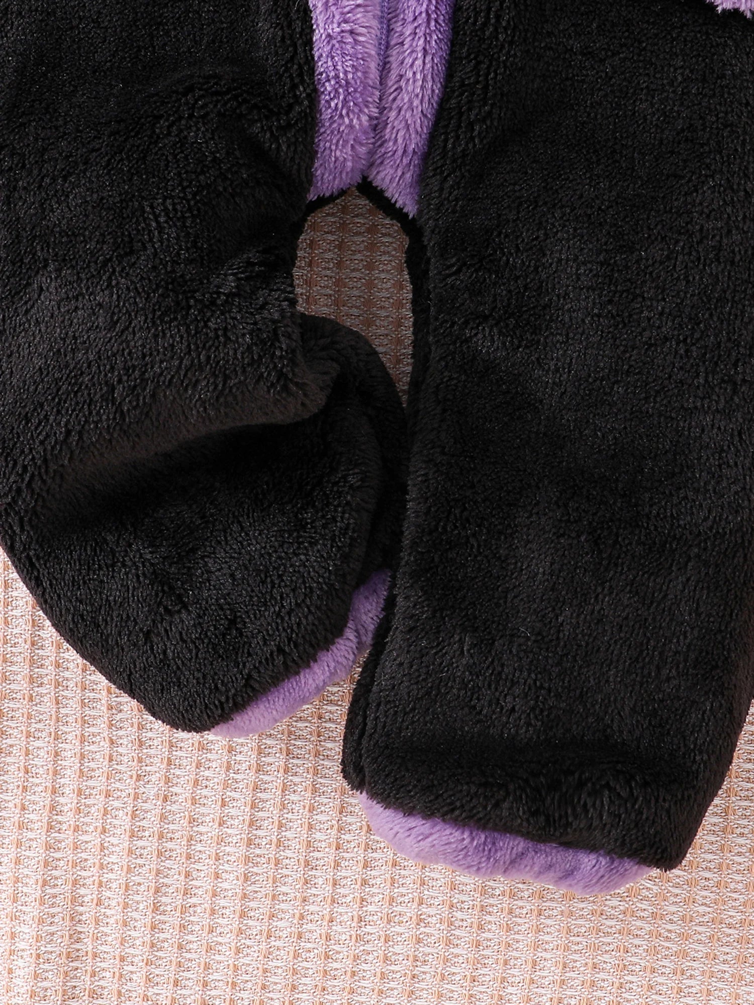 Halloween Baby Black Cat Rompers Cosplay Costume Fleece Long Sleeve Hooded Zip-Up Jumpsuit Infant Fuzzy Warm Hooded Overall