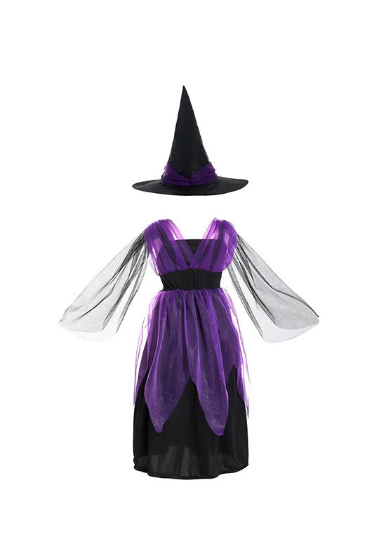 Girl Vampire Halloween Dress for Kid Ghost Bride Gothic Cosplay Vampire Costume Witch Dresses for Girls Carnival Party Clothes