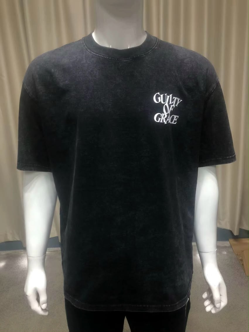 Guilty of Grace" Premium Acid Wash Christian Tee – Vintage Black Davsam Hub Point
