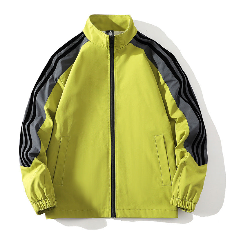 Sports Men's Trendy Handsome Casual Stand Collar Top And Trousers Two-piece Set