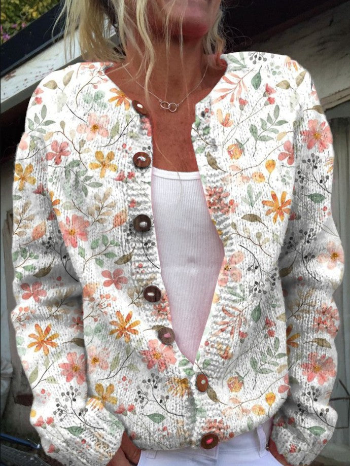 3D Digital Printing Cardigan Knitted Coat