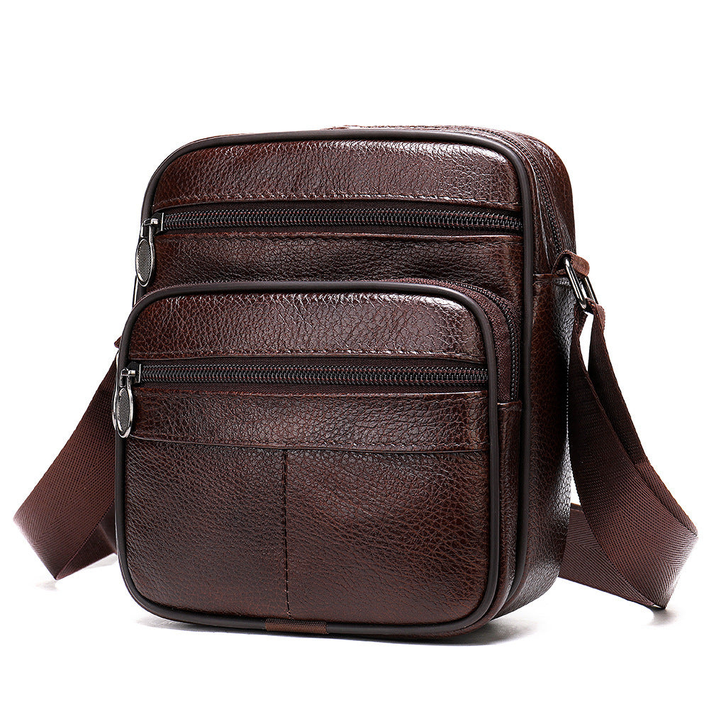 Vertical Head Layer Cowhide Casual One-shoulder Messenger Bag