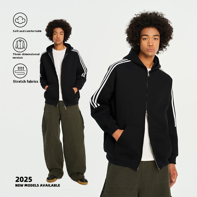 Striped Hooded Sweater For Men And Women Spring And Autumn All-matching