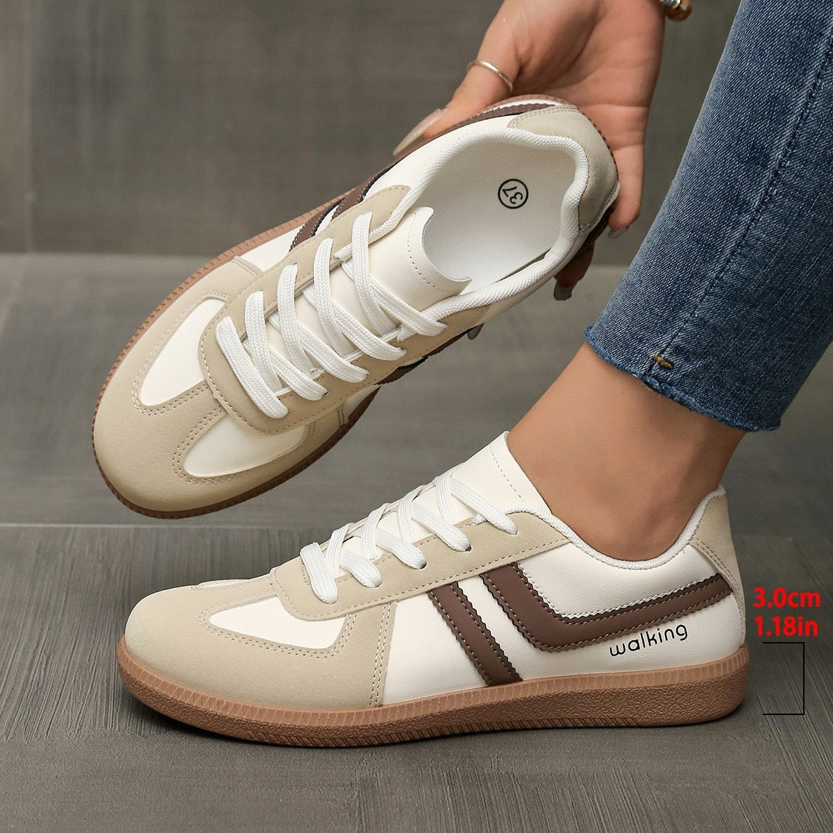 European And American Retro Color Matching Plus Size German Training Shoes Sneaker