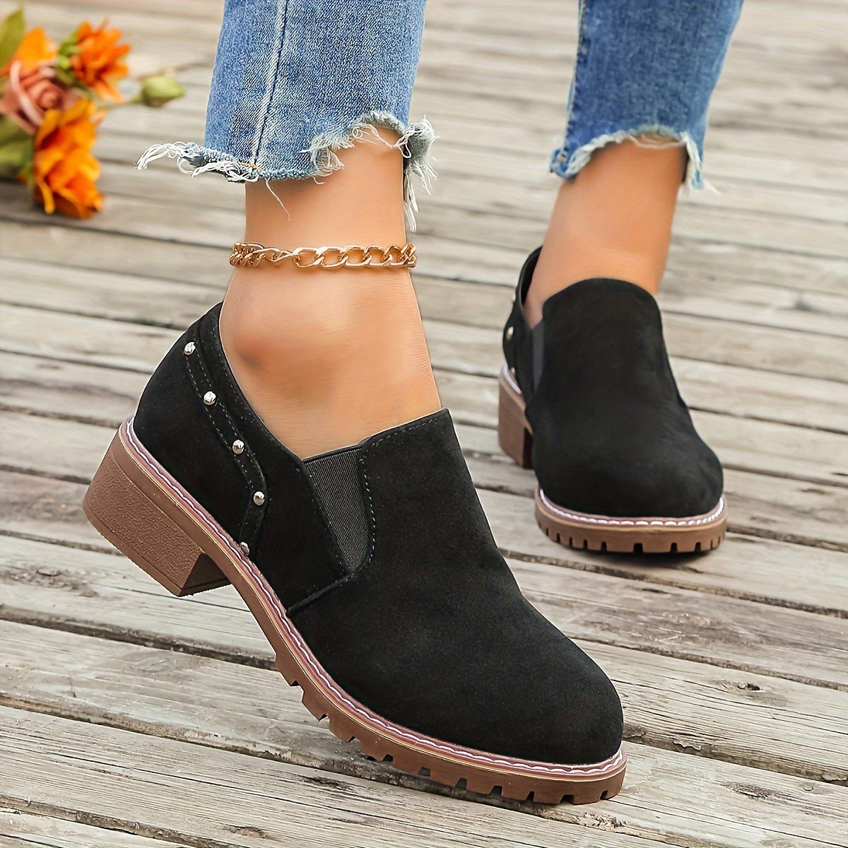 Plus Size All-match Casual Thick Heel Ankle Boots